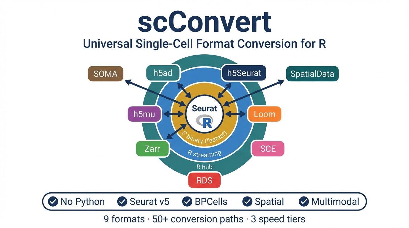 scConvert graphical abstract showing format conversion paths